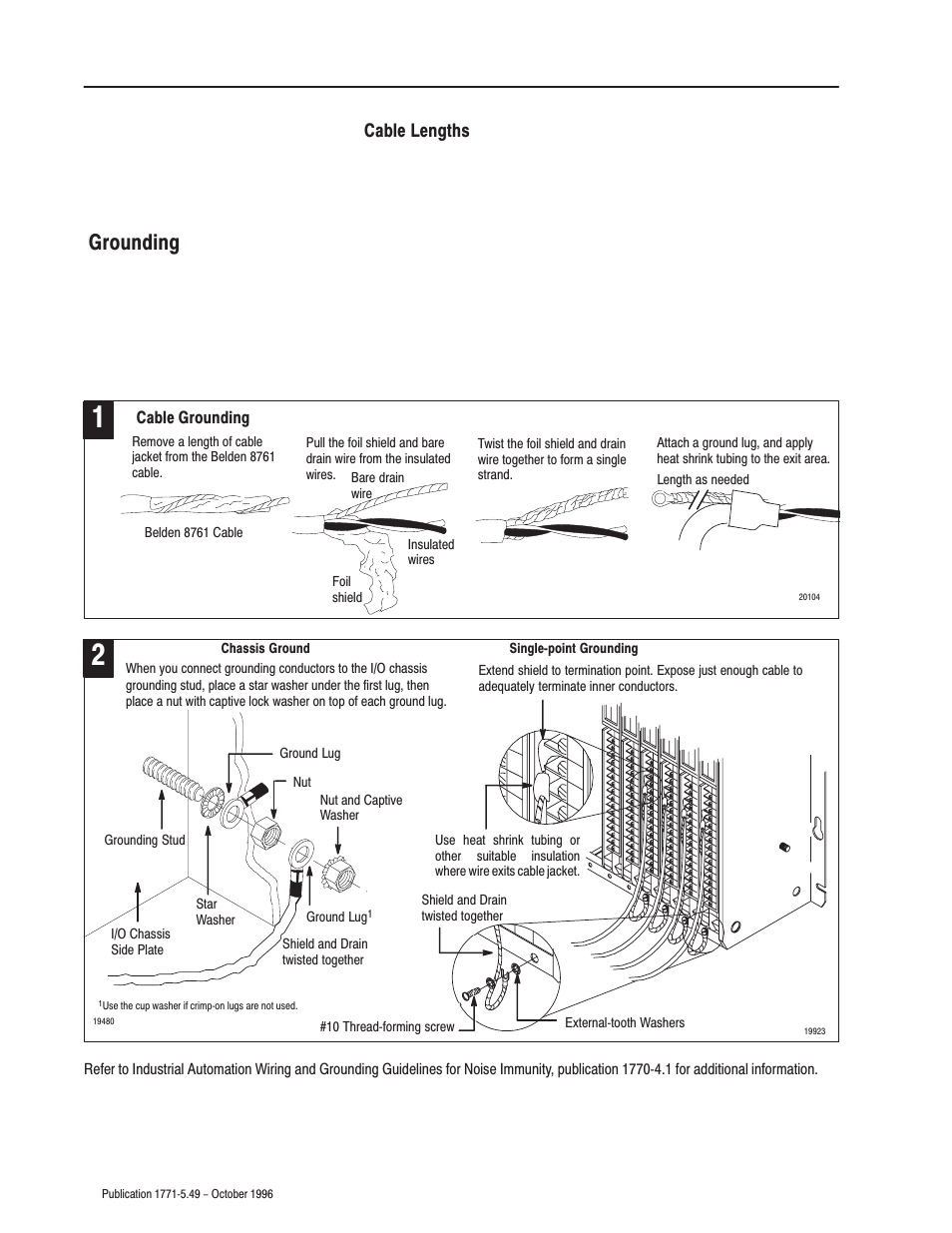 Grounding, Cable lengths | Rockwell Automation 1771-IXE Thermo/MV Input Installation Instructions User Manual | Page 6 / 16
