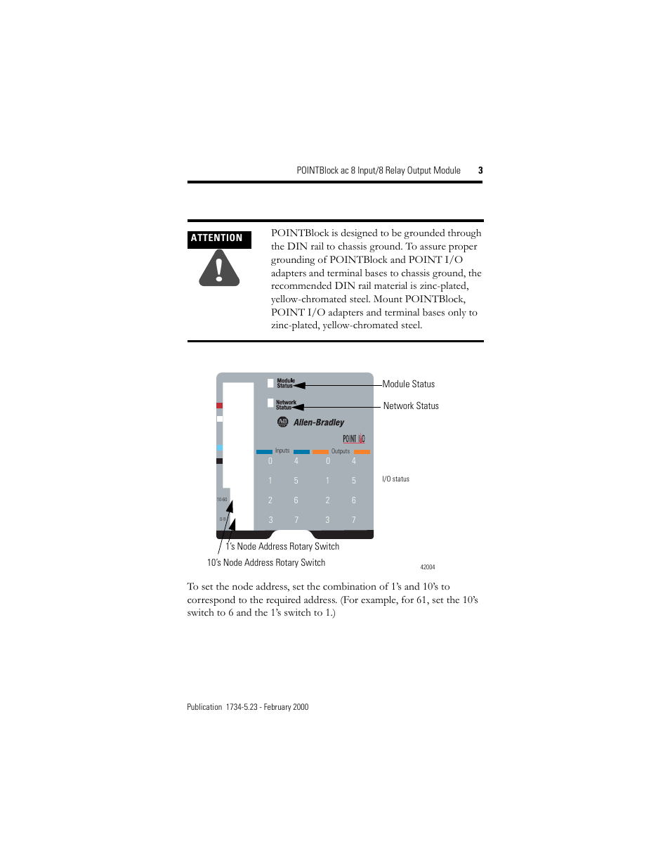 Rockwell Automation 1734D-IA8XOW8S POINTBlock ac 8 Input/8 Relay Output Module User Manual | Page 3 / 12