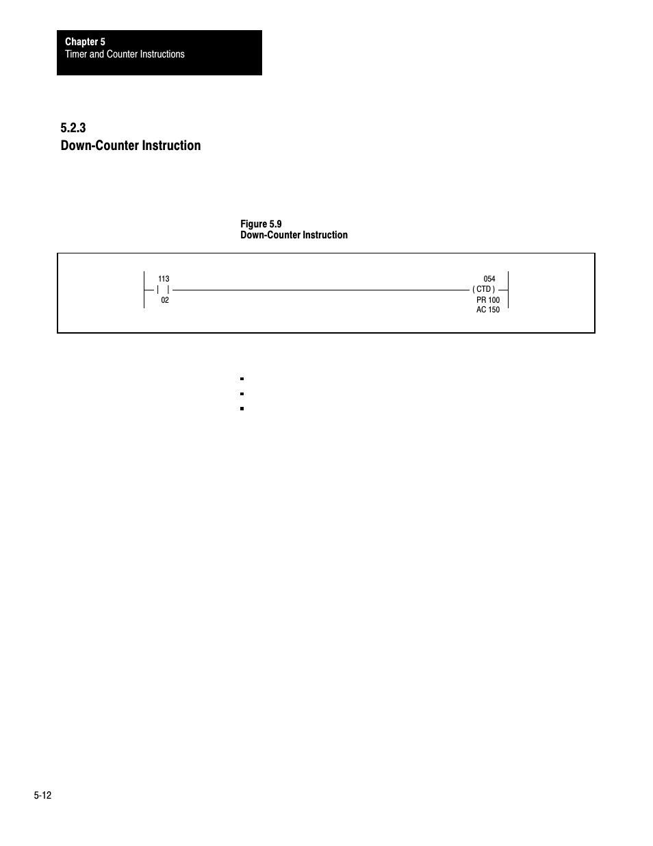 5ć12, 3 downćcounter instruction | Rockwell Automation 1772-LP3 PLC - 2/30 Programmable Controller Programming and Operations Manual User Manual | Page 110 / 346