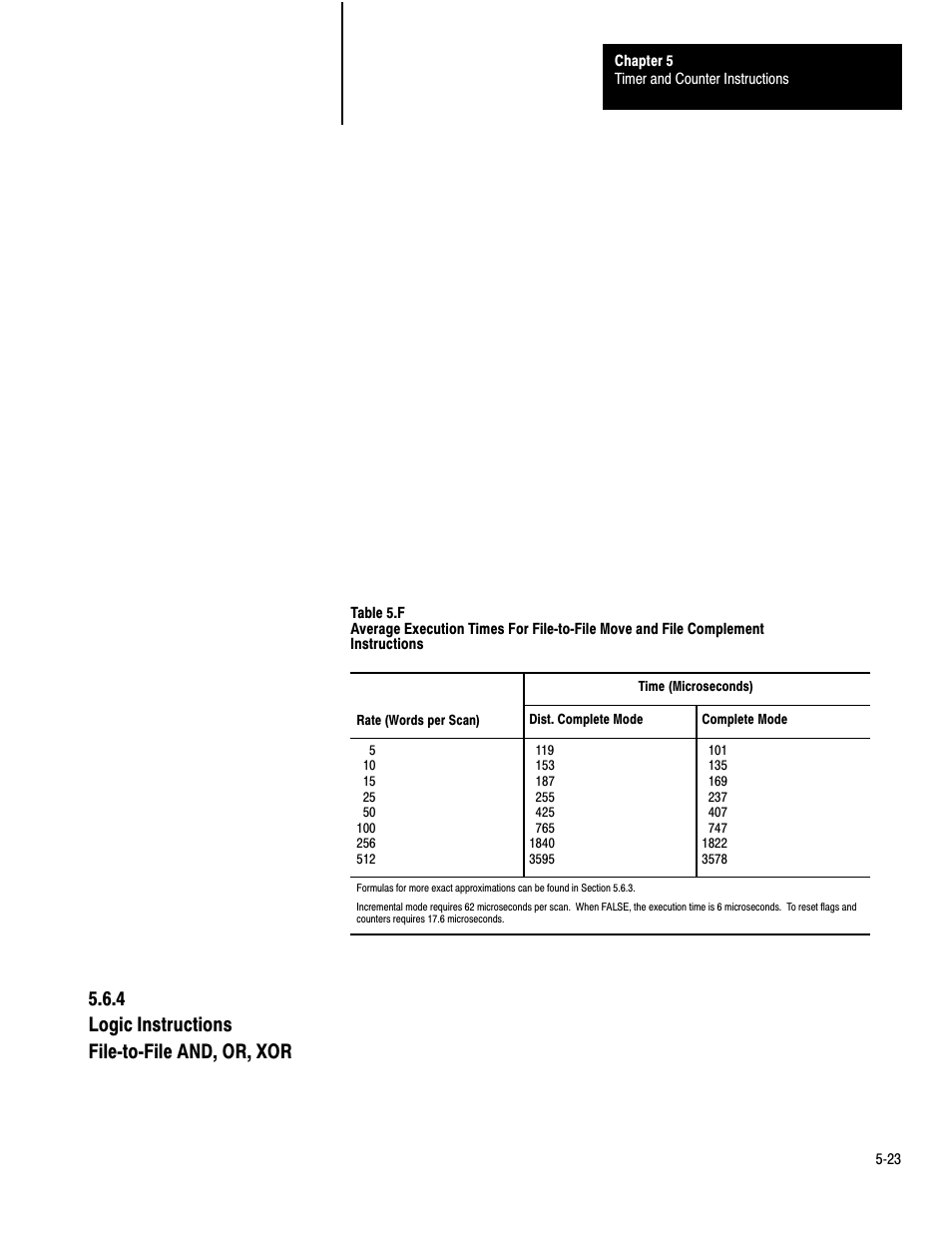 5ć23, 4 logic instructions filećtoćfile and, or, xor | Rockwell Automation 1772-LP3 PLC - 2/30 Programmable Controller Programming and Operations Manual User Manual | Page 121 / 346