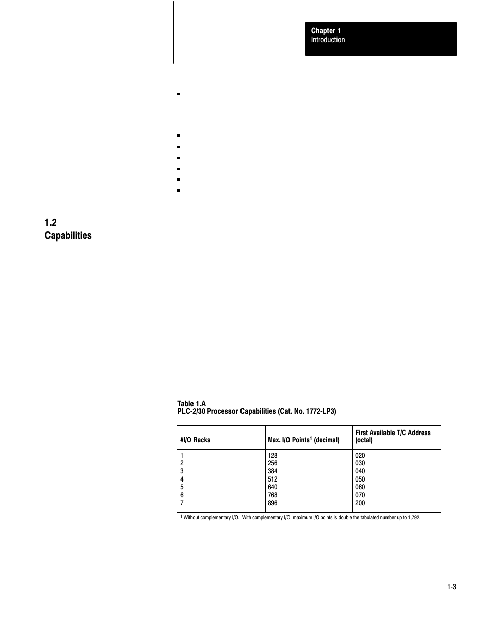 2 capabilities | Rockwell Automation 1772-LP3 PLC - 2/30 Programmable Controller Programming and Operations Manual User Manual | Page 13 / 346
