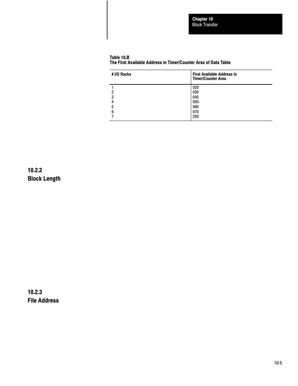 10ć5 | Rockwell Automation 1772-LP3 PLC - 2/30 Programmable Controller Programming and Operations Manual User Manual | Page 188 / 346