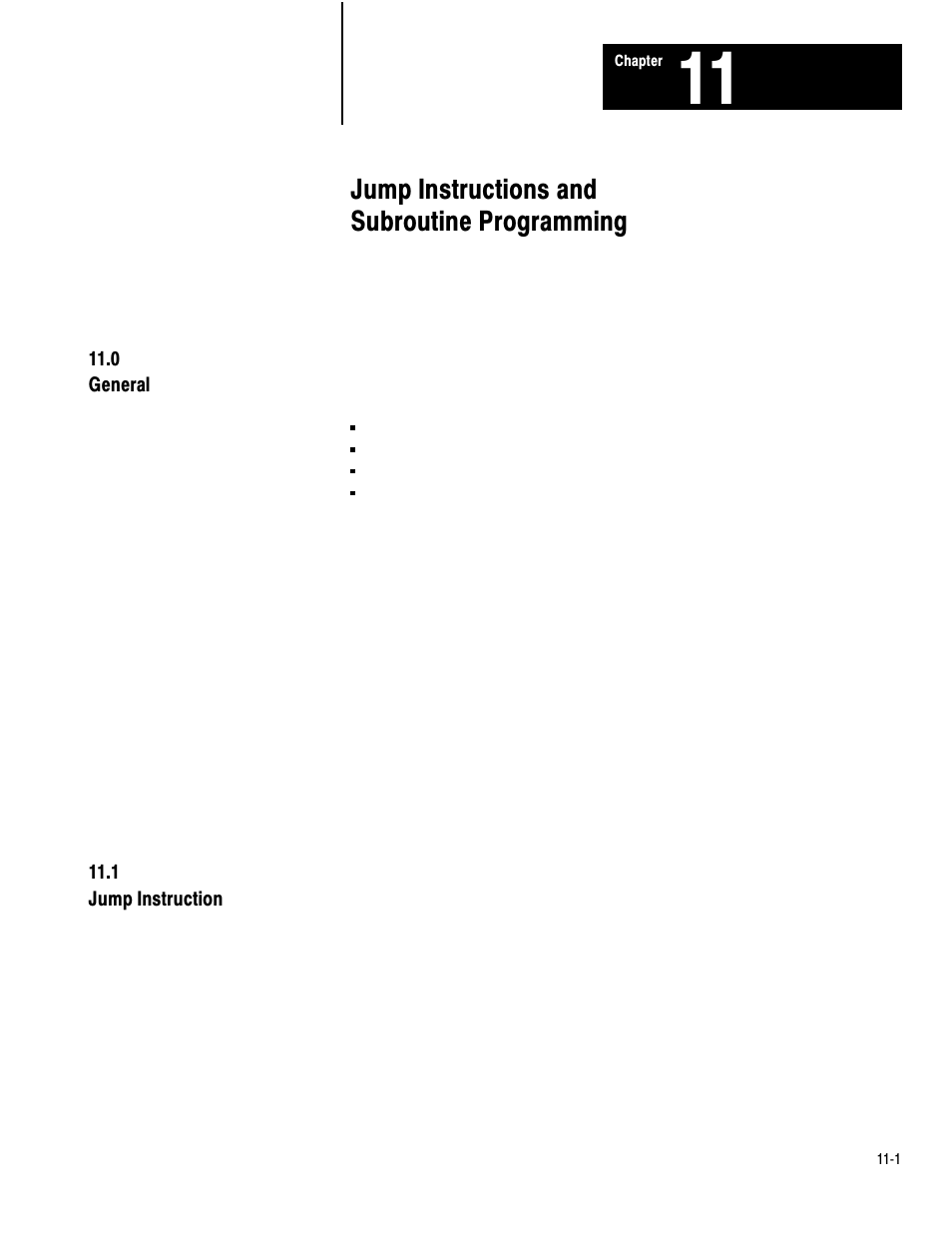 11ć1, Jump instructions and subroutine programming | Rockwell Automation 1772-LP3 PLC - 2/30 Programmable Controller Programming and Operations Manual User Manual | Page 202 / 346