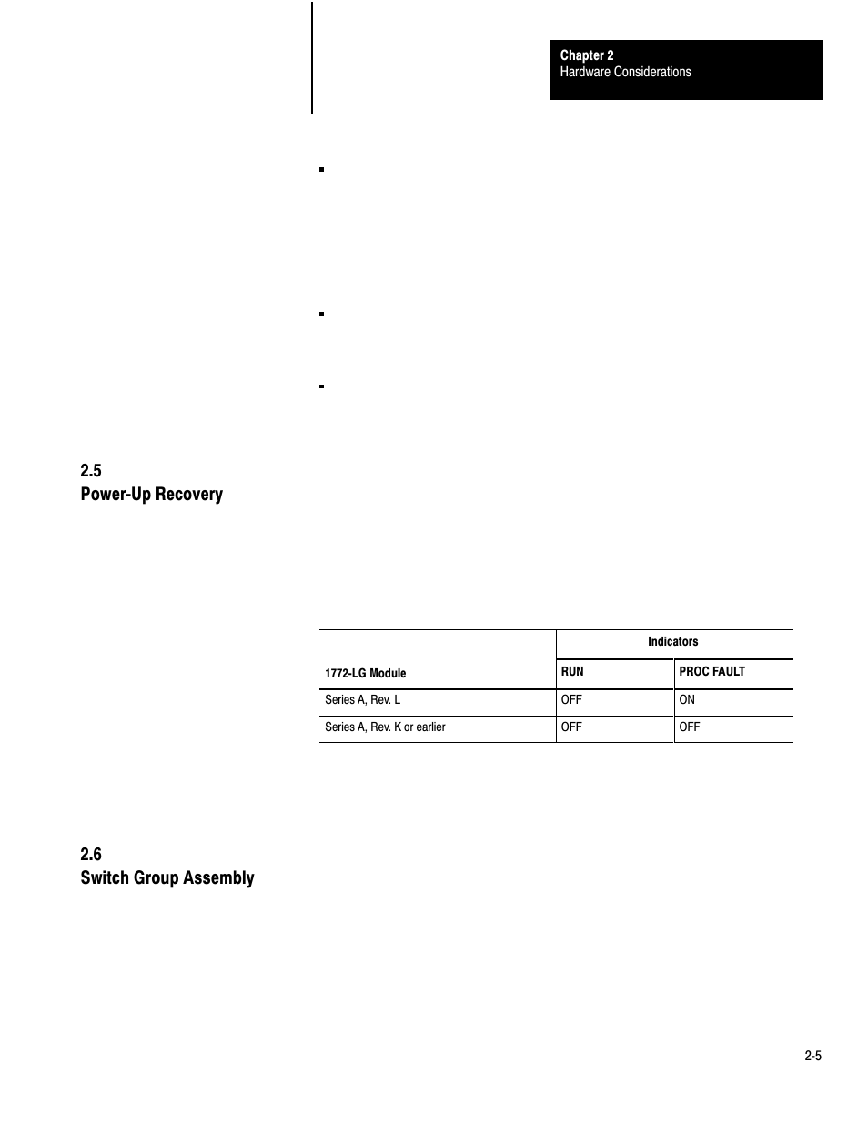 5 powerćup recovery 2.6 switch group assembly | Rockwell Automation 1772-LP3 PLC - 2/30 Programmable Controller Programming and Operations Manual User Manual | Page 21 / 346