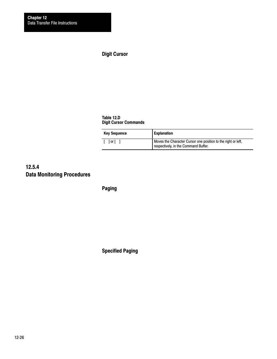 12ć26, 4 data monitoring procedures | Rockwell Automation 1772-LP3 PLC - 2/30 Programmable Controller Programming and Operations Manual User Manual | Page 241 / 346