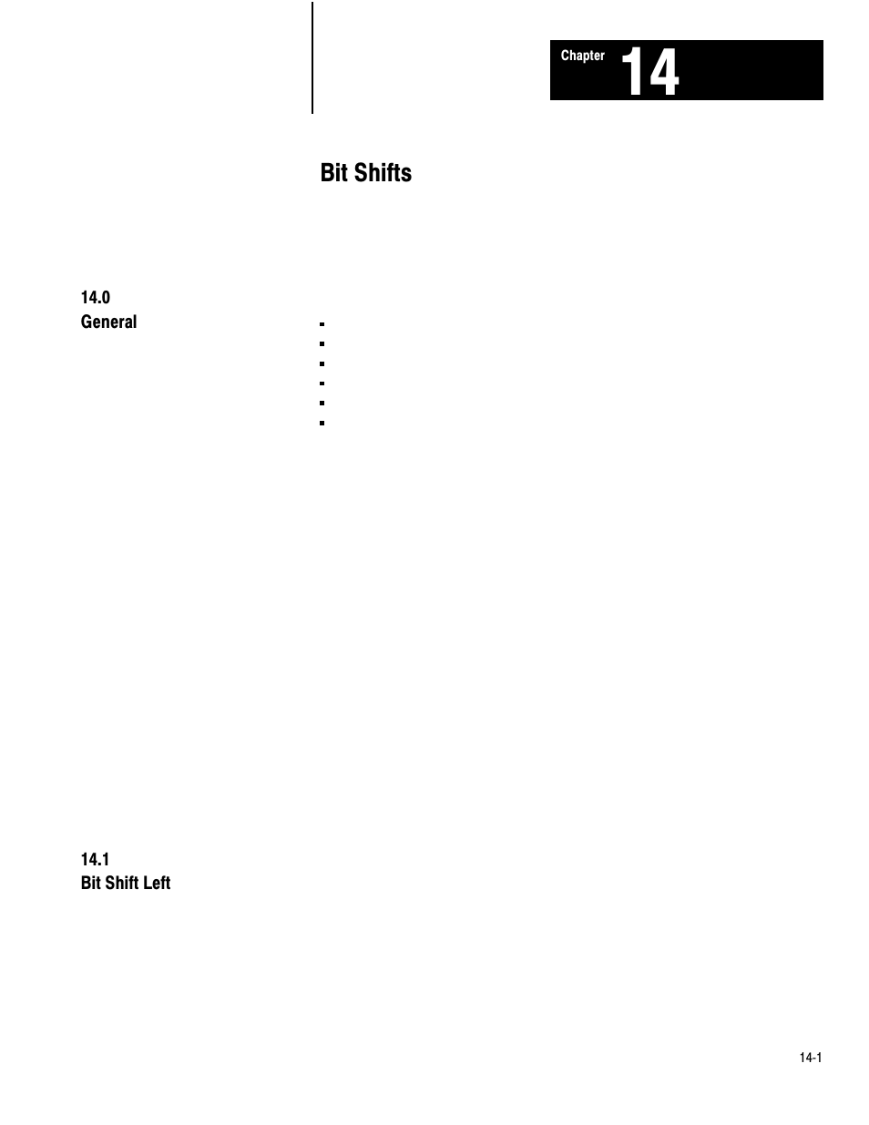 1772-6.8.3, 14 - bit shifts, 14ć1, Bit shifts | Rockwell Automation 1772-LP3 PLC - 2/30 Programmable Controller Programming and Operations Manual User Manual | Page 253 / 346