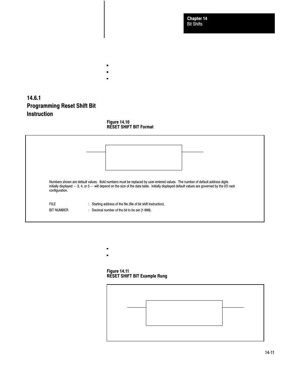 14ć11, 1 programming reset shift bit instruction | Rockwell Automation 1772-LP3 PLC - 2/30 Programmable Controller Programming and Operations Manual User Manual | Page 263 / 346