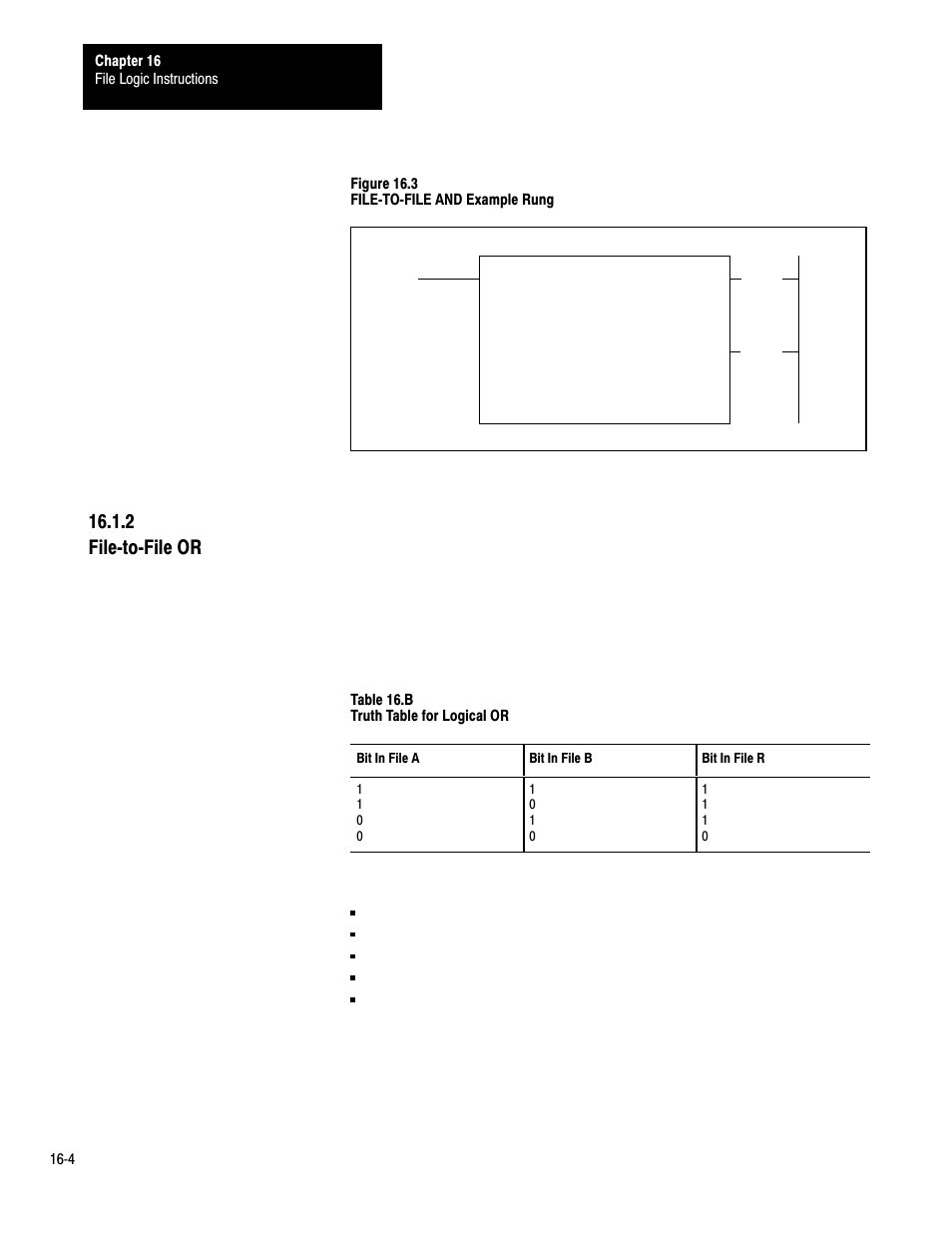 16ć4, 2 filećtoćfile or | Rockwell Automation 1772-LP3 PLC - 2/30 Programmable Controller Programming and Operations Manual User Manual | Page 283 / 346