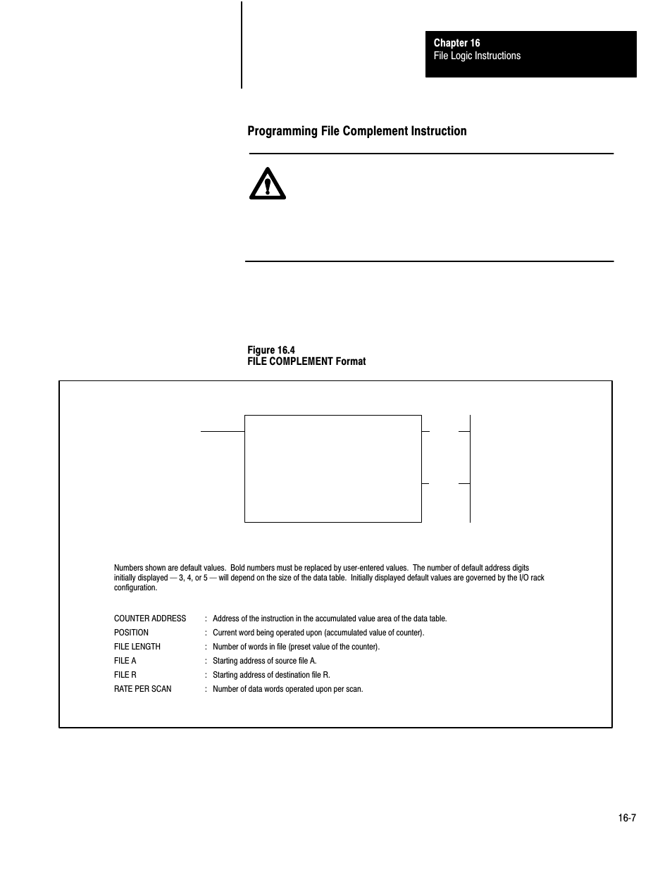 Programming file complement instruction | Rockwell Automation 1772-LP3 PLC - 2/30 Programmable Controller Programming and Operations Manual User Manual | Page 286 / 346