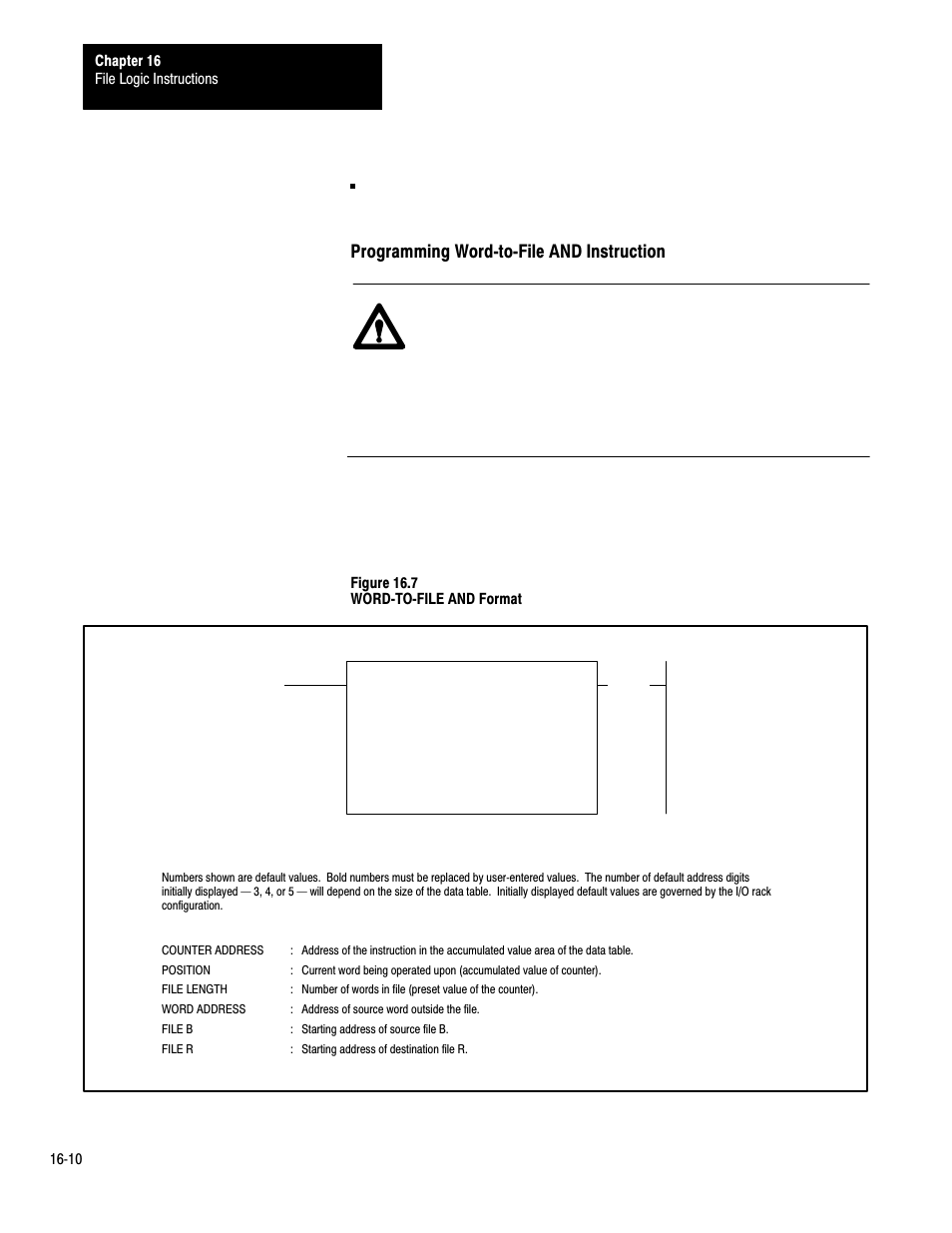 Programming wordćtoćfile and instruction | Rockwell Automation 1772-LP3 PLC - 2/30 Programmable Controller Programming and Operations Manual User Manual | Page 289 / 346