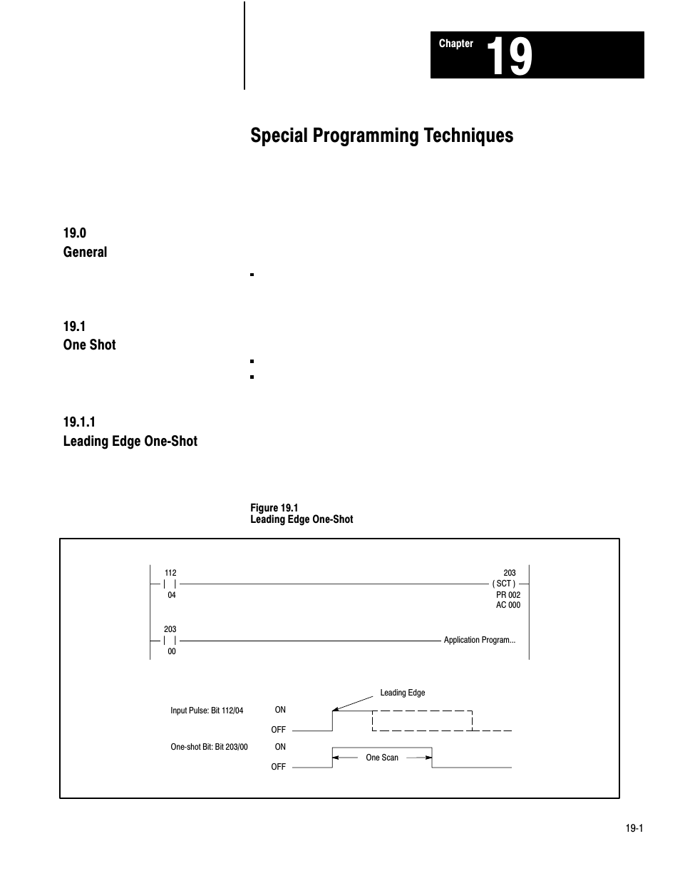 1772-6.8.3, 19 - special programming techniques, 19ć1, Special programming techniques | Rockwell Automation 1772-LP3 PLC - 2/30 Programmable Controller Programming and Operations Manual User Manual | Page 306 / 346