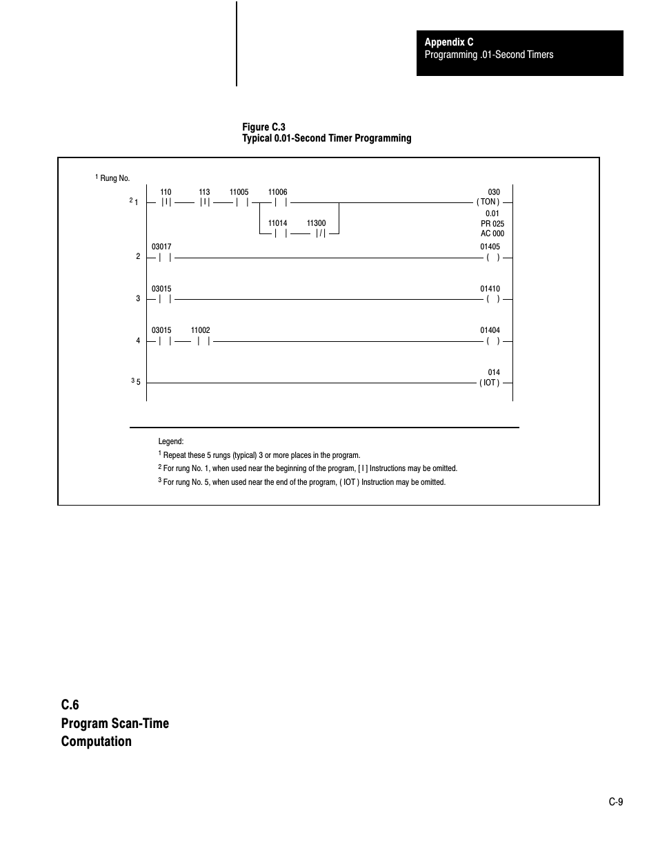 C.6 program scanćtime computation | Rockwell Automation 1772-LP3 PLC - 2/30 Programmable Controller Programming and Operations Manual User Manual | Page 340 / 346