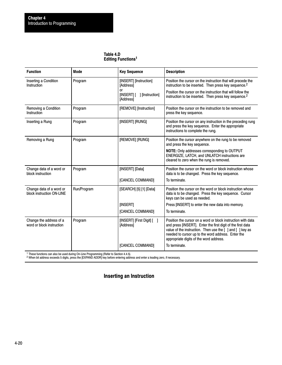 Inserting an instruction | Rockwell Automation 1772-LP3 PLC - 2/30 Programmable Controller Programming and Operations Manual User Manual | Page 84 / 346