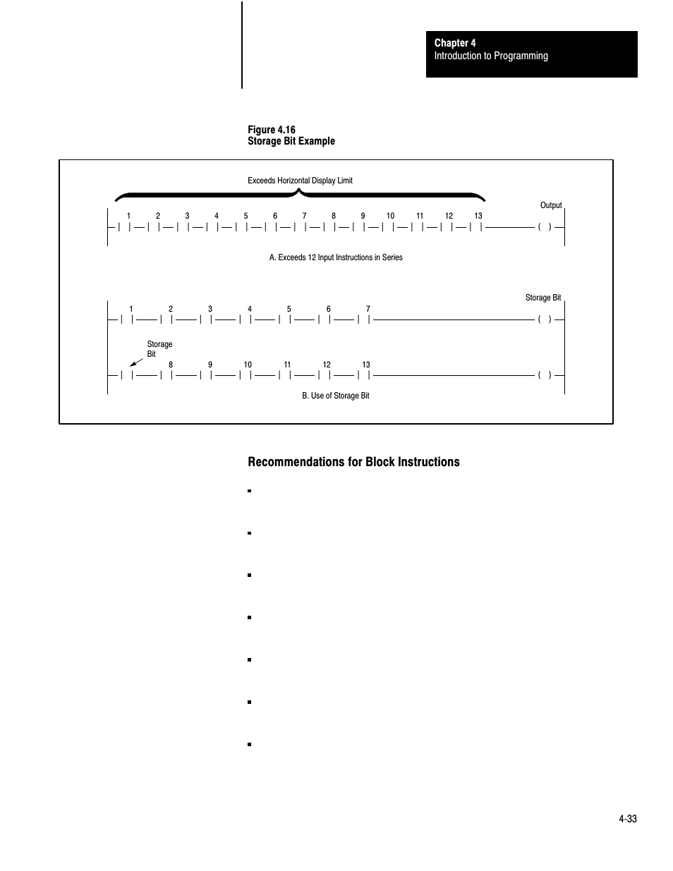 Recommendations for block instructions | Rockwell Automation 1772-LP3 PLC - 2/30 Programmable Controller Programming and Operations Manual User Manual | Page 97 / 346