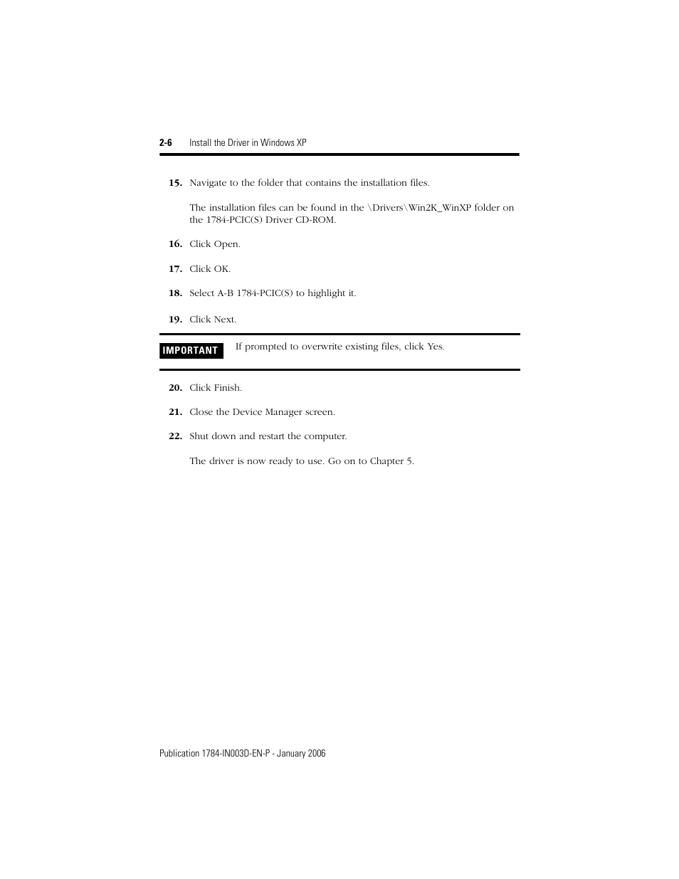 Rockwell Automation 1784-PCIC ControlNet PCI Communication Interface Card Installation Instructions User Manual | Page 22 / 58