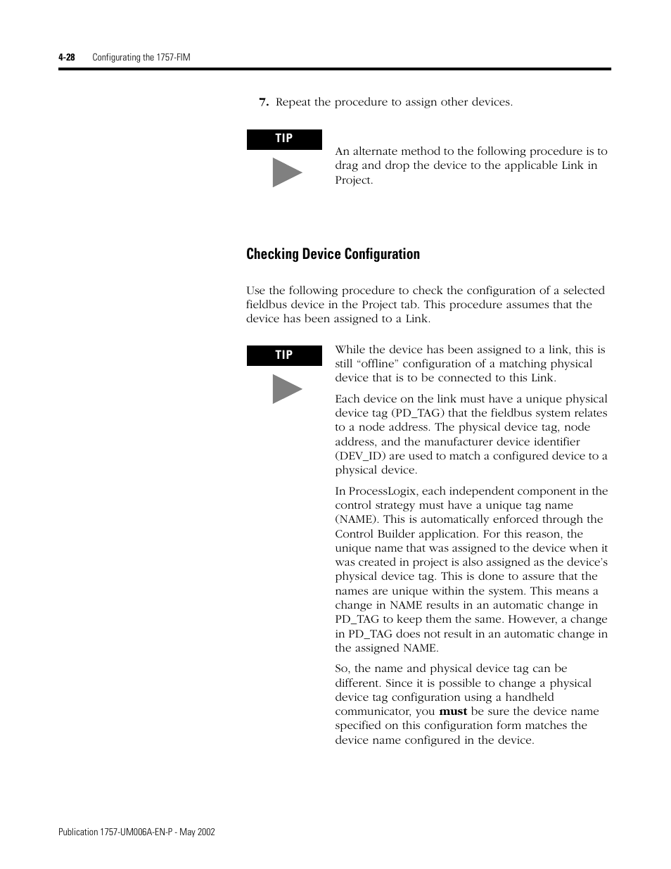 Checking device configuration, Checking device configuration -28 | Rockwell Automation PLC-5 Fieldbus Solutions for Integrated Architecture User Manual User Manual | Page 114 / 309