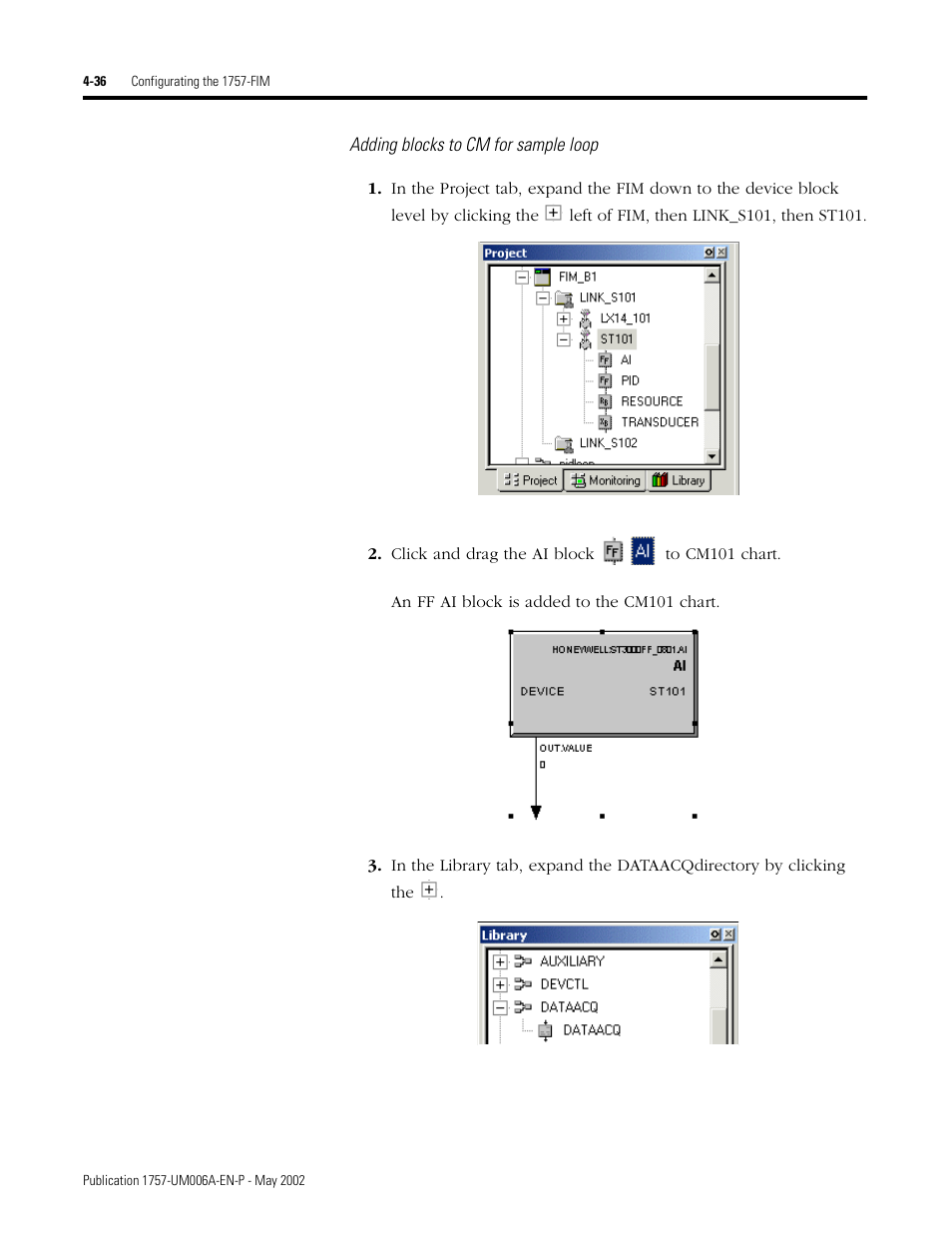 Adding blocks to cm for sample loop | Rockwell Automation PLC-5 Fieldbus Solutions for Integrated Architecture User Manual User Manual | Page 122 / 309