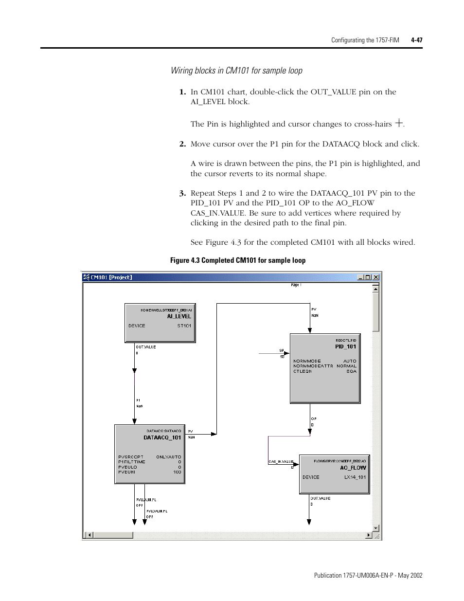 Wiring blocks in cm101 for sample loop | Rockwell Automation PLC-5 Fieldbus Solutions for Integrated Architecture User Manual User Manual | Page 133 / 309