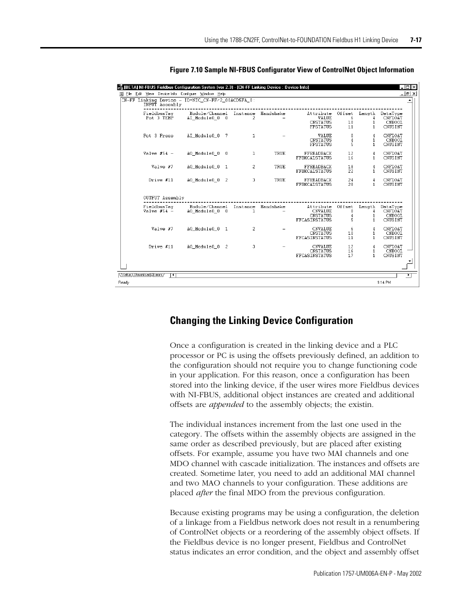 Changing the linking device configuration | Rockwell Automation PLC-5 Fieldbus Solutions for Integrated Architecture User Manual User Manual | Page 177 / 309