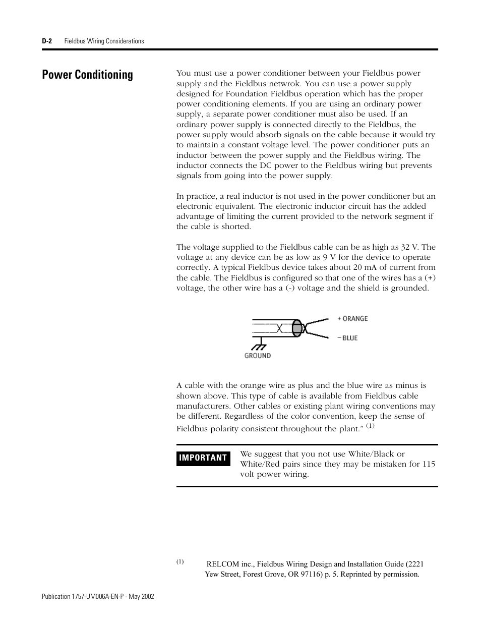 Power conditioning | Rockwell Automation PLC-5 Fieldbus Solutions for Integrated Architecture User Manual User Manual | Page 238 / 309