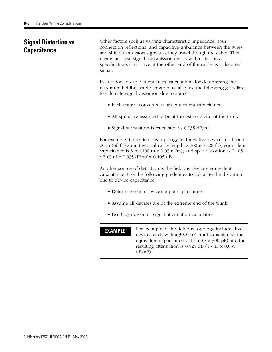 Signal distortion vs capacitance | Rockwell Automation PLC-5 Fieldbus Solutions for Integrated Architecture User Manual User Manual | Page 242 / 309