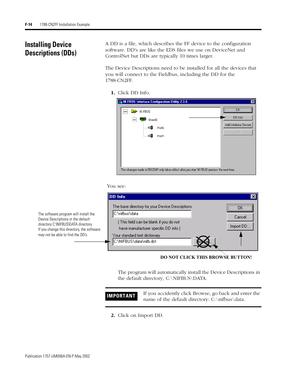 Installing device descriptions (dds), F-14 | Rockwell Automation PLC-5 Fieldbus Solutions for Integrated Architecture User Manual User Manual | Page 262 / 309