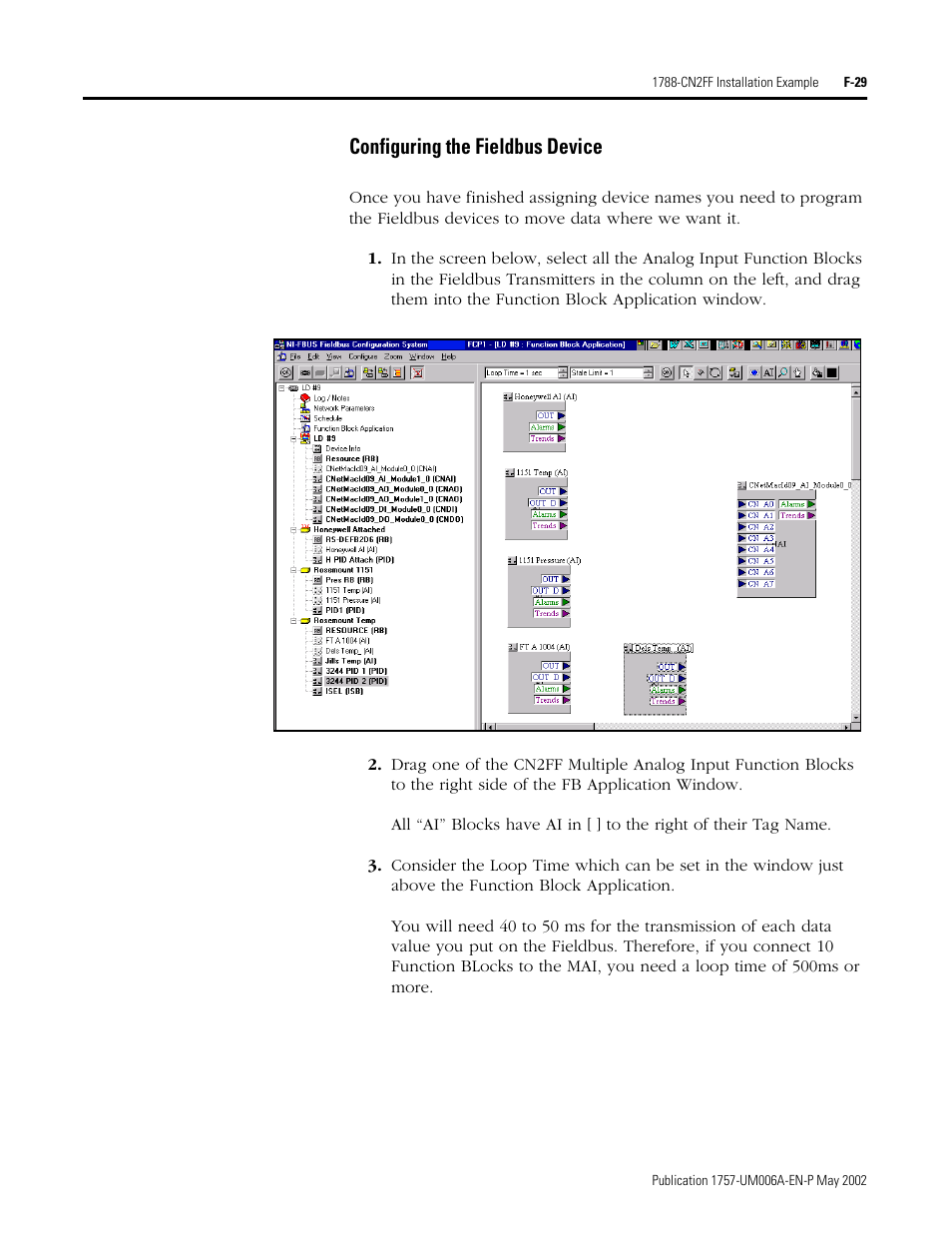 Configuring the fieldbus device, F-29 | Rockwell Automation PLC-5 Fieldbus Solutions for Integrated Architecture User Manual User Manual | Page 277 / 309