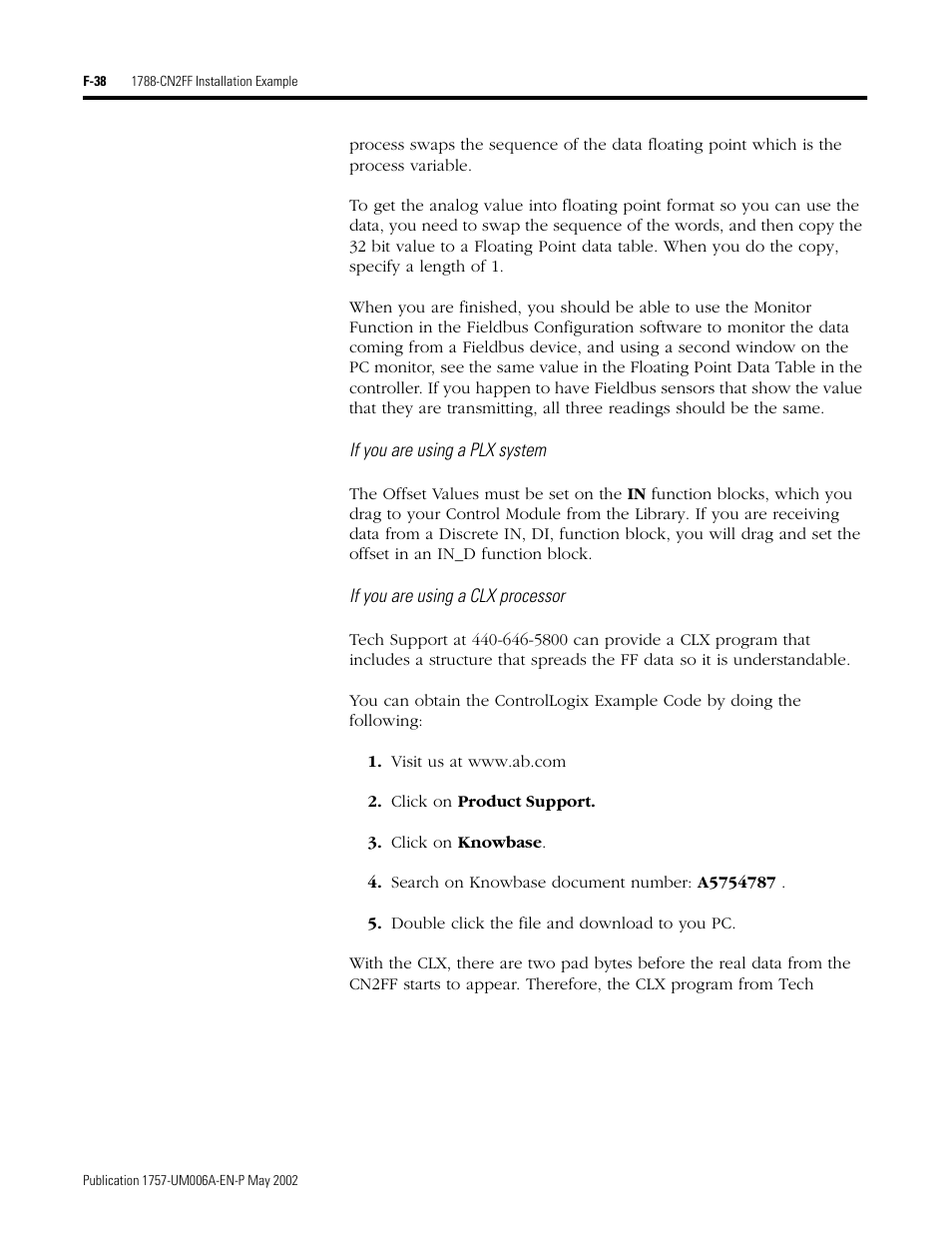 If you are using a plx system, If you are using a clx processor | Rockwell Automation PLC-5 Fieldbus Solutions for Integrated Architecture User Manual User Manual | Page 286 / 309