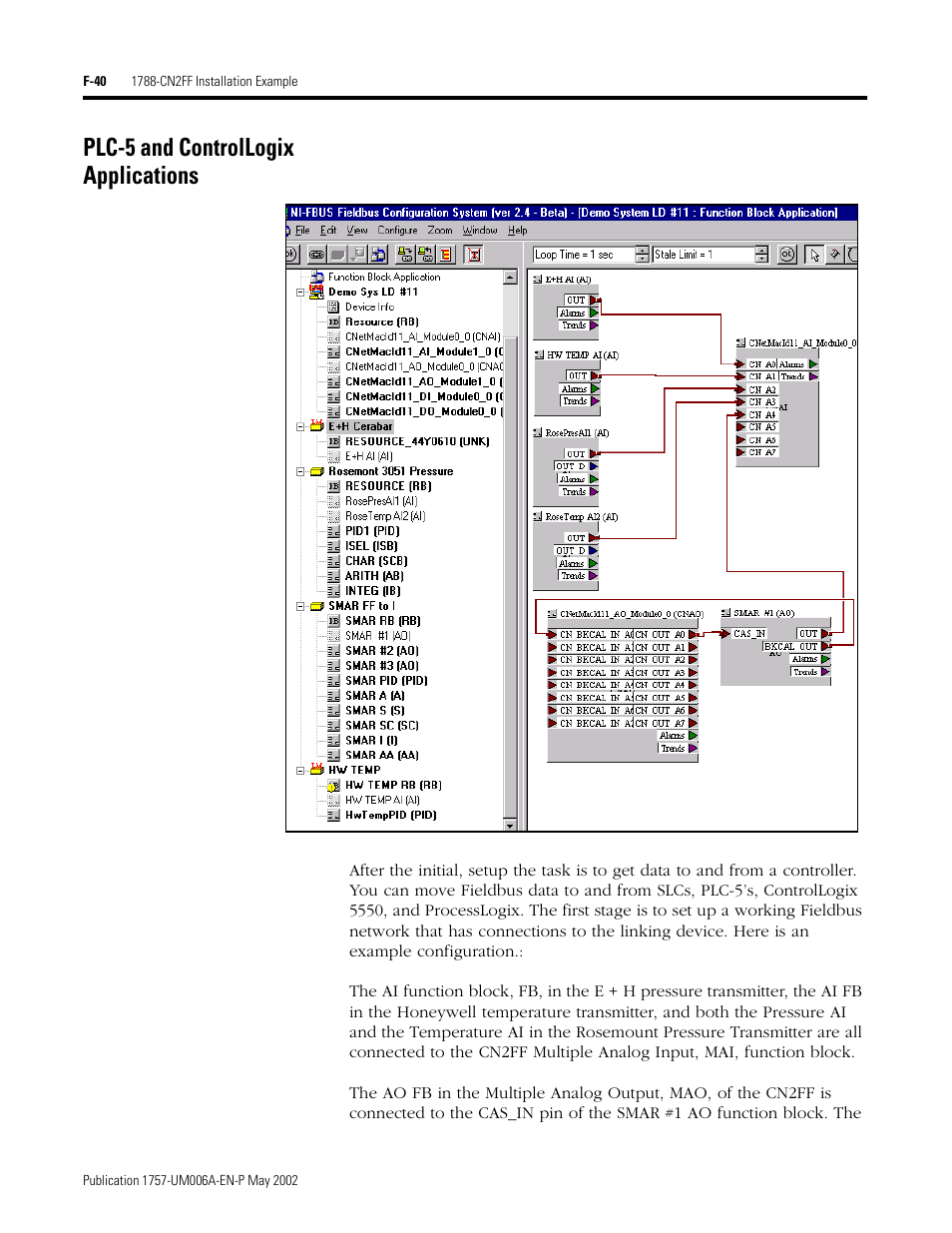 Plc-5 and controllogix applications, F-40 | Rockwell Automation PLC-5 Fieldbus Solutions for Integrated Architecture User Manual User Manual | Page 288 / 309