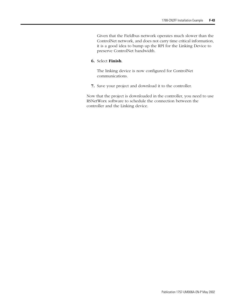 Rockwell Automation PLC-5 Fieldbus Solutions for Integrated Architecture User Manual User Manual | Page 291 / 309