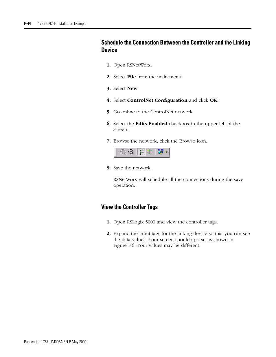 View the controller tags | Rockwell Automation PLC-5 Fieldbus Solutions for Integrated Architecture User Manual User Manual | Page 292 / 309