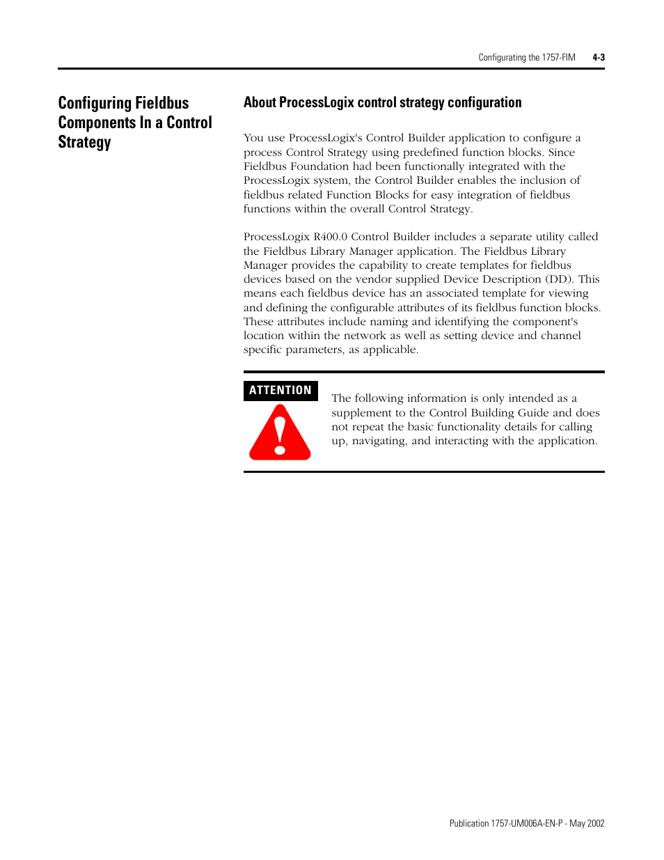 About processlogix control strategy configuration | Rockwell Automation PLC-5 Fieldbus Solutions for Integrated Architecture User Manual User Manual | Page 89 / 309