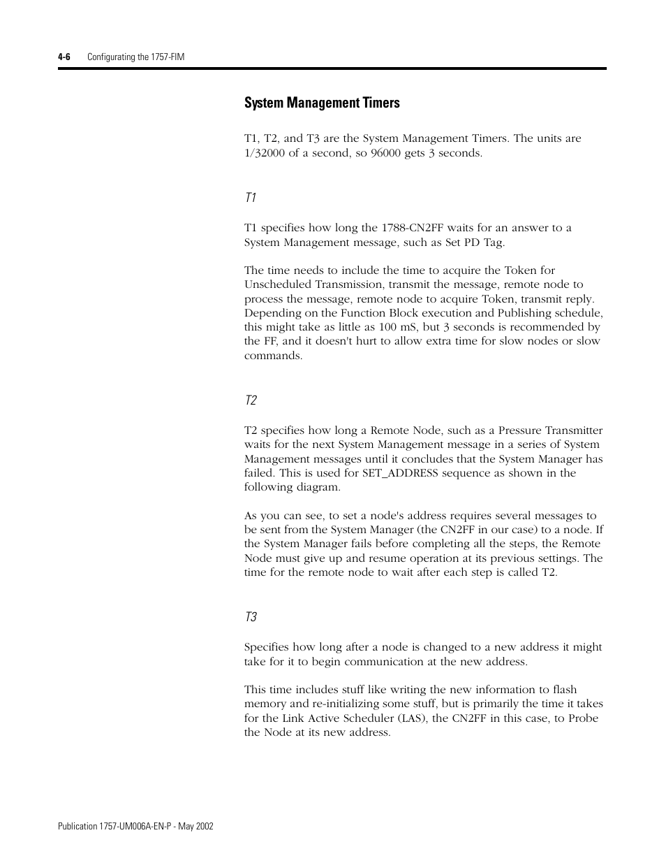 System management timers, System management timers -6 | Rockwell Automation PLC-5 Fieldbus Solutions for Integrated Architecture User Manual User Manual | Page 92 / 309