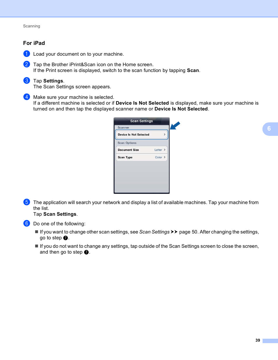 For ipad | Brother iPrint&Scan Version A User Manual | Page 43 / 69