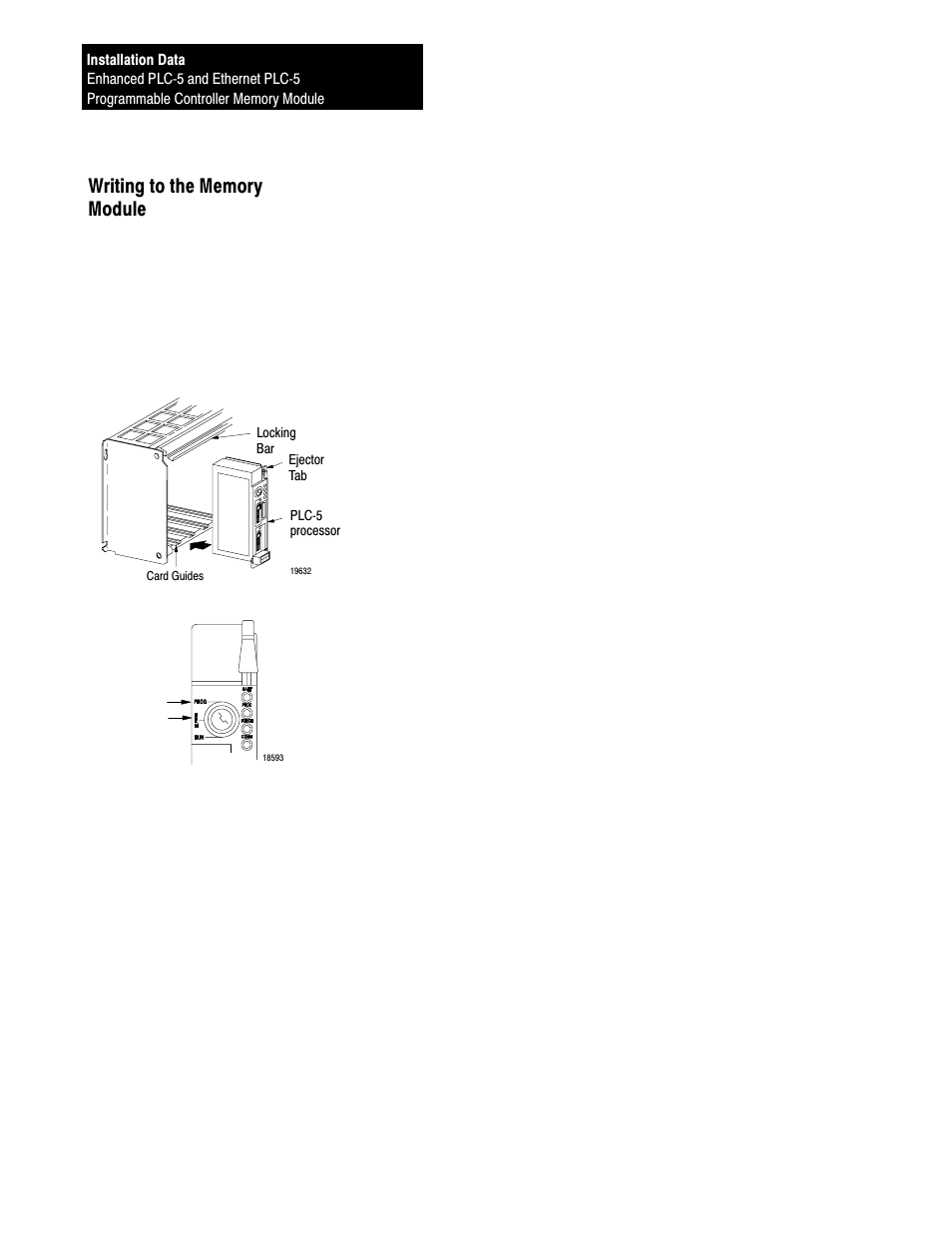 Writing to the memory module | Rockwell Automation 1785-M100_ME16_ME32_ME64 INSTL DATA ENHANCED ETHERNET PLC-5 User Manual | Page 6 / 10