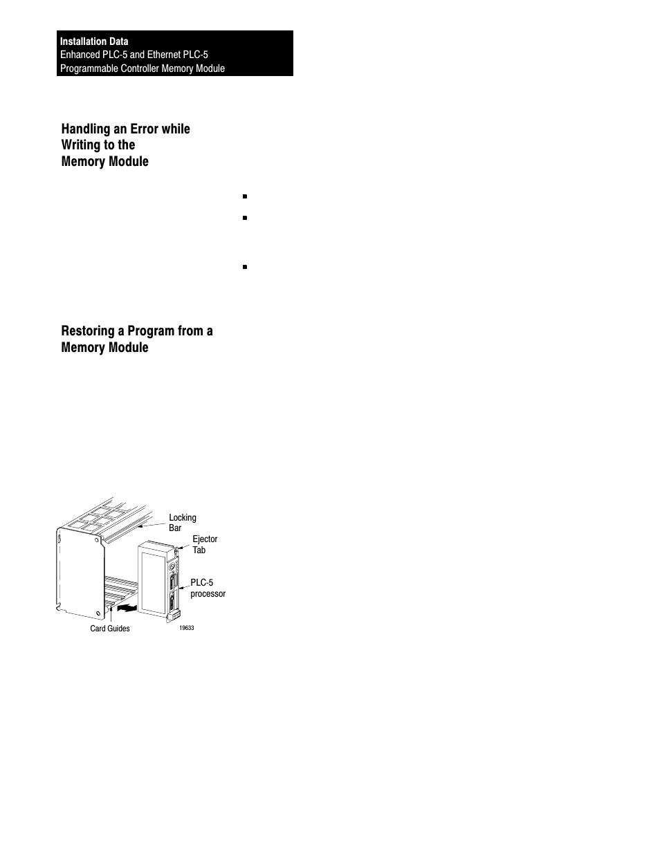 Restoring a program from a memory module | Rockwell Automation 1785-M100_ME16_ME32_ME64 INSTL DATA ENHANCED ETHERNET PLC-5 User Manual | Page 8 / 10