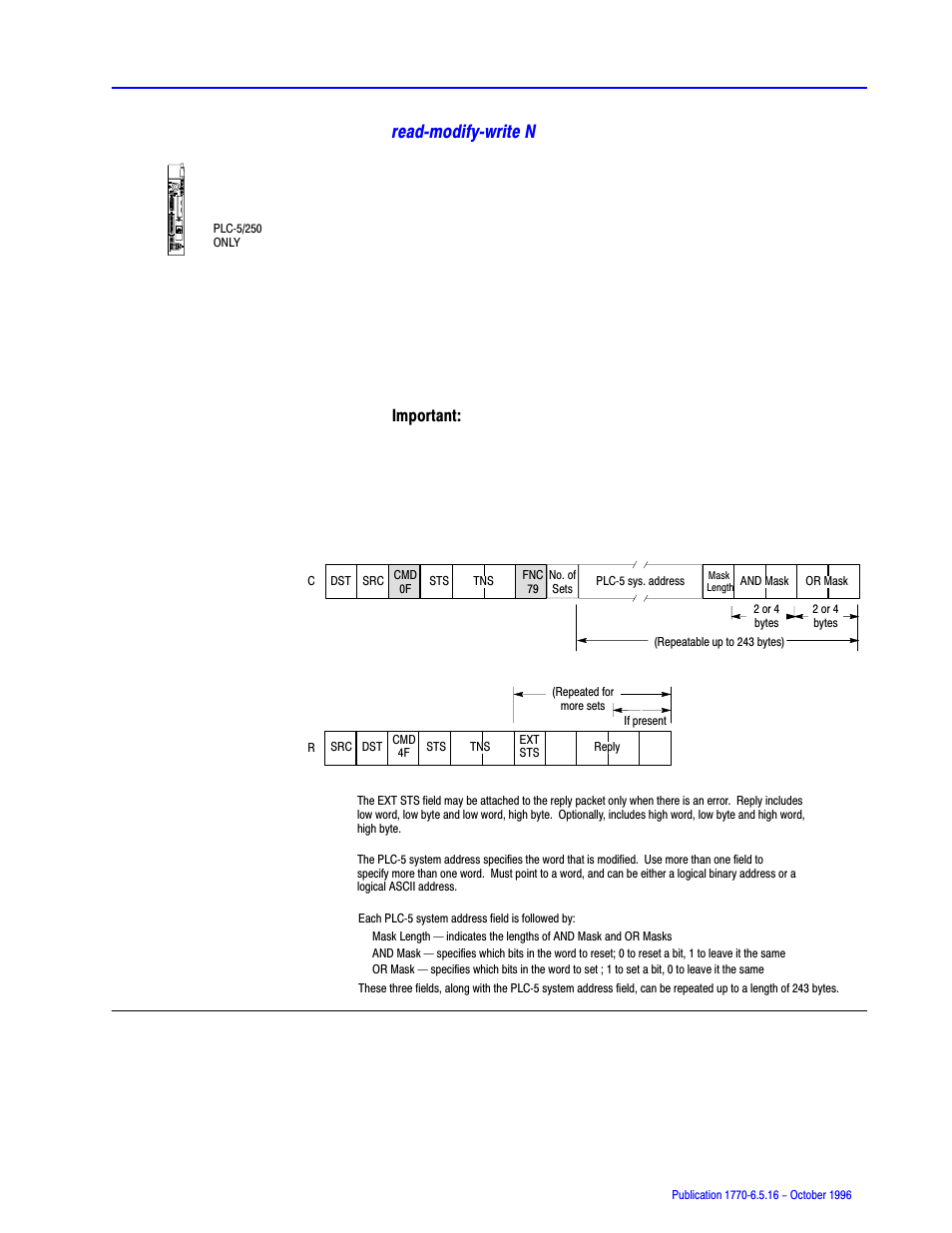 Readćmodifyćwrite n | Rockwell Automation 1770, D17706.5.16 Ref Mnl DF1 Protocol Command User Manual | Page 108 / 251