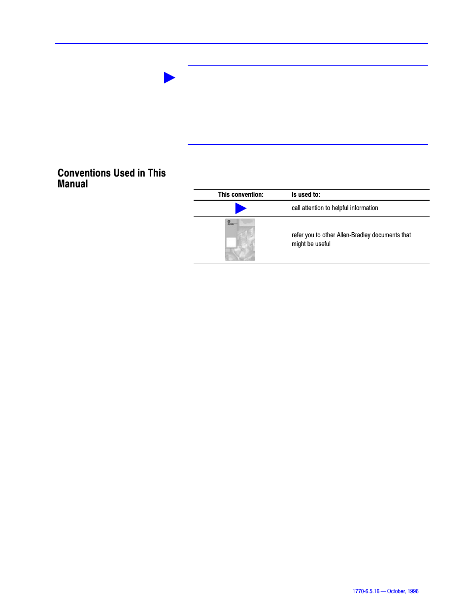 Conventions used in this manual | Rockwell Automation 1770, D17706.5.16 Ref Mnl DF1 Protocol Command User Manual | Page 16 / 251