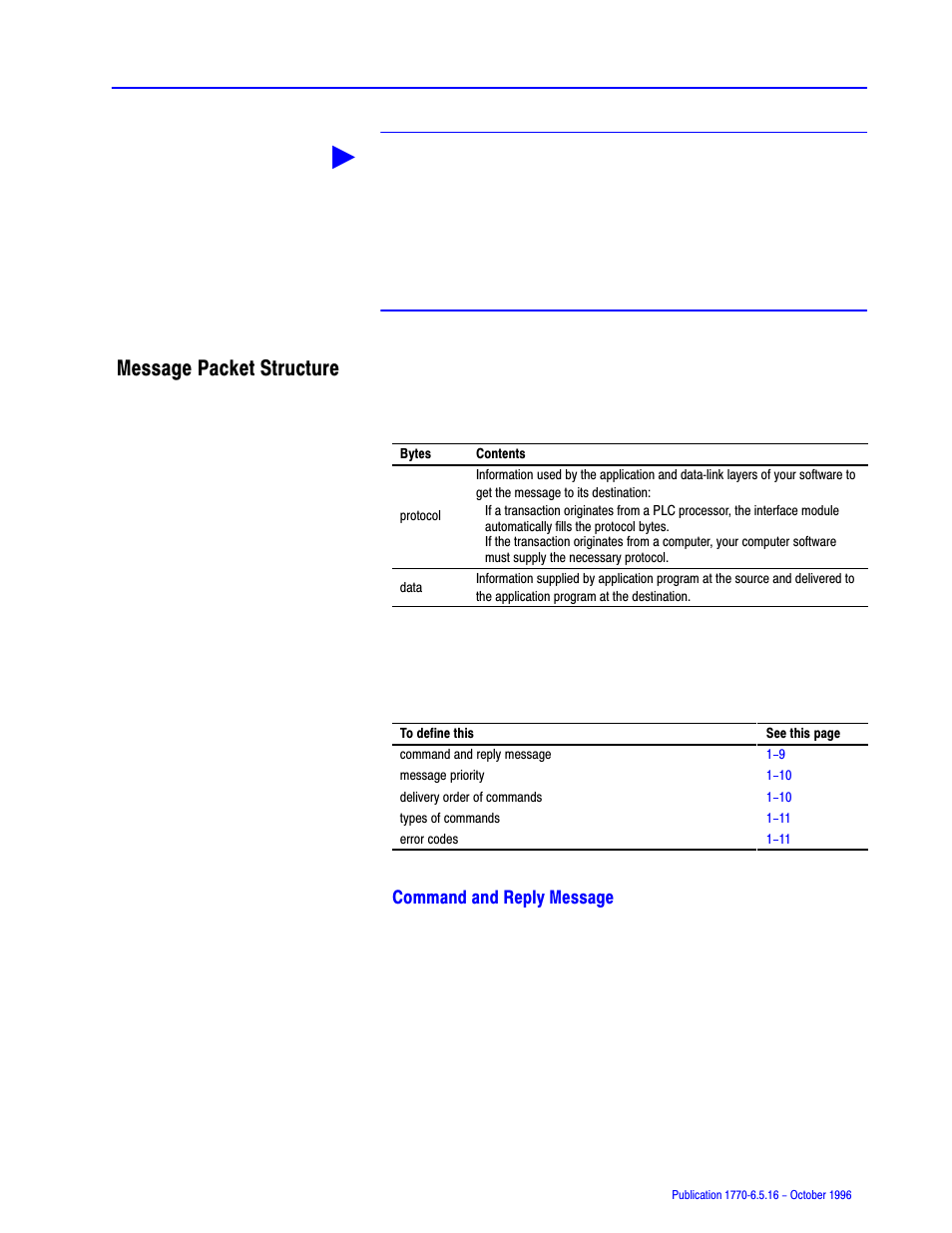 Message packet structure | Rockwell Automation 1770, D17706.5.16 Ref Mnl DF1 Protocol Command User Manual | Page 26 / 251