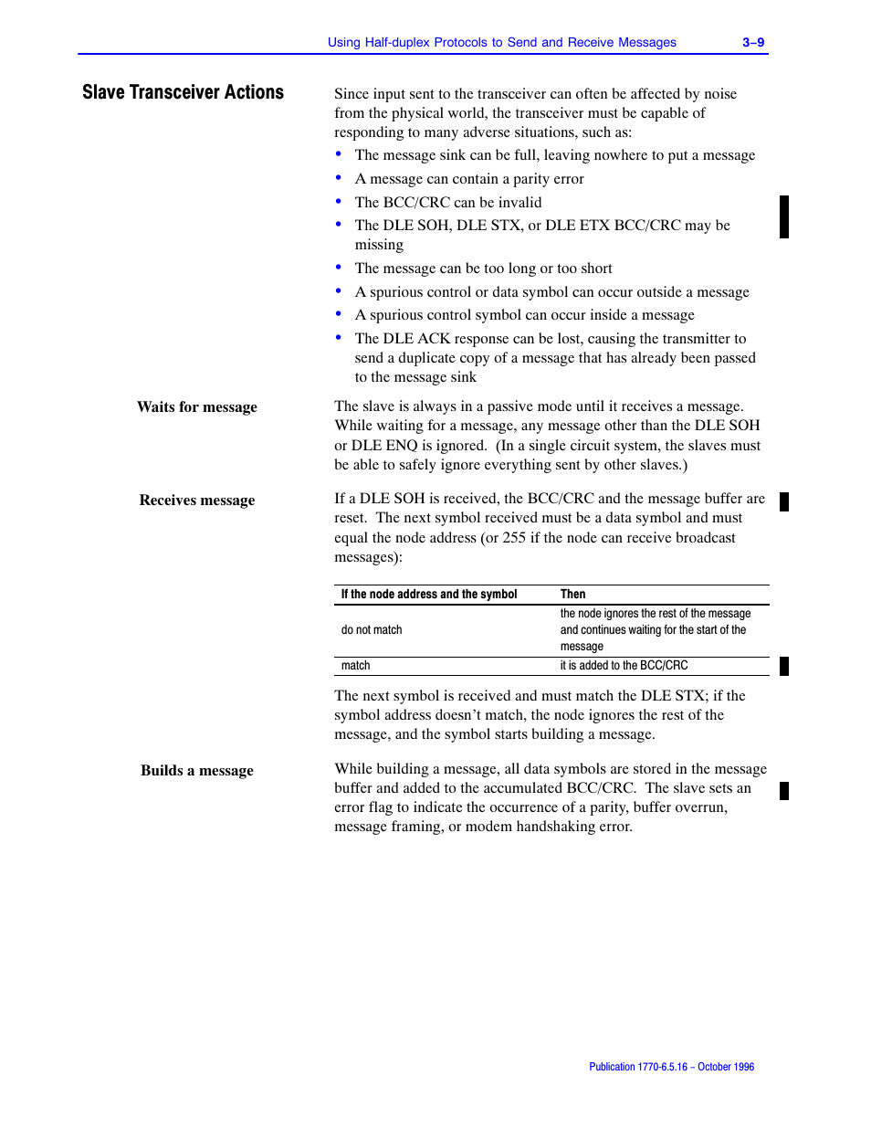 Slave transceiver actions, 6odyh 7udqvfhlyhu $fwlrqv | Rockwell Automation 1770, D17706.5.16 Ref Mnl DF1 Protocol Command User Manual | Page 46 / 251