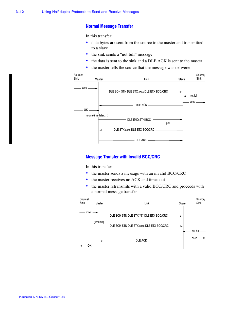 1rupdo 0hvvdjh 7udqvihu, 0hvvdjh 7udqvihu zlwk ,qydolg %&&&5 | Rockwell Automation 1770, D17706.5.16 Ref Mnl DF1 Protocol Command User Manual | Page 49 / 251