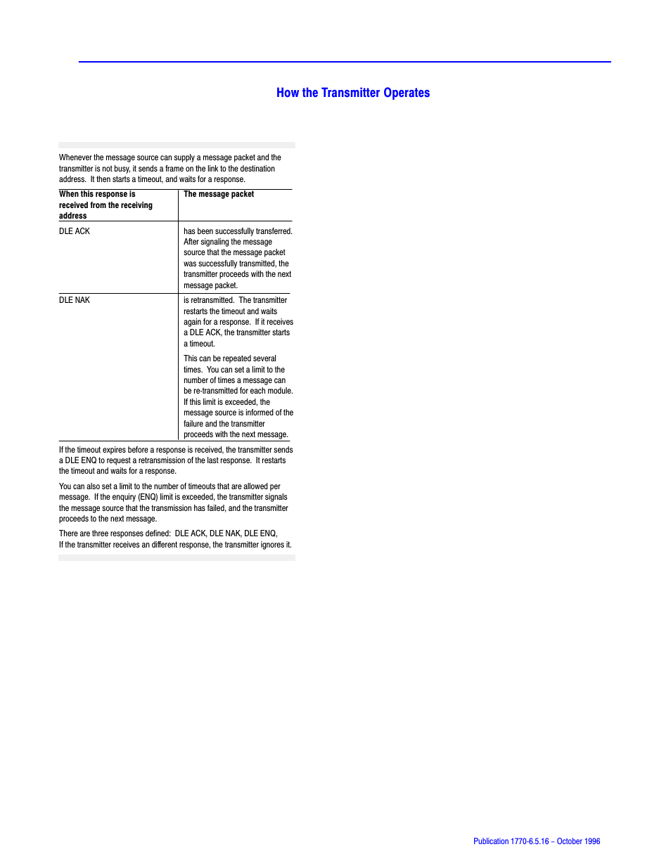 How the transmitter operates | Rockwell Automation 1770, D17706.5.16 Ref Mnl DF1 Protocol Command User Manual | Page 59 / 251