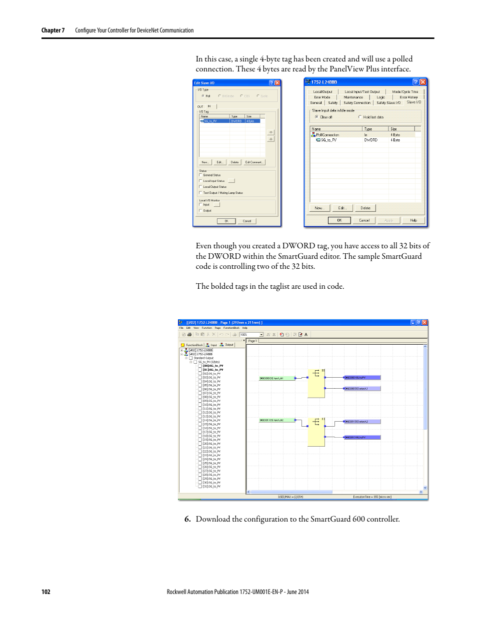 Rockwell Automation 1752-L24BBBE SmartGuard 600 Controllers User Manual User Manual | Page 102 / 290