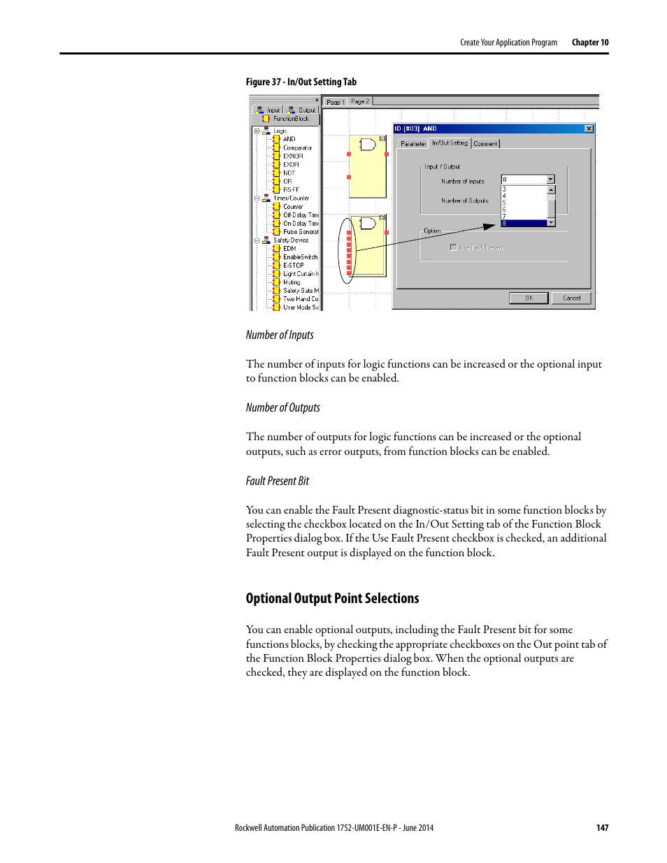 Optional output point selections | Rockwell Automation 1752-L24BBBE SmartGuard 600 Controllers User Manual User Manual | Page 147 / 290