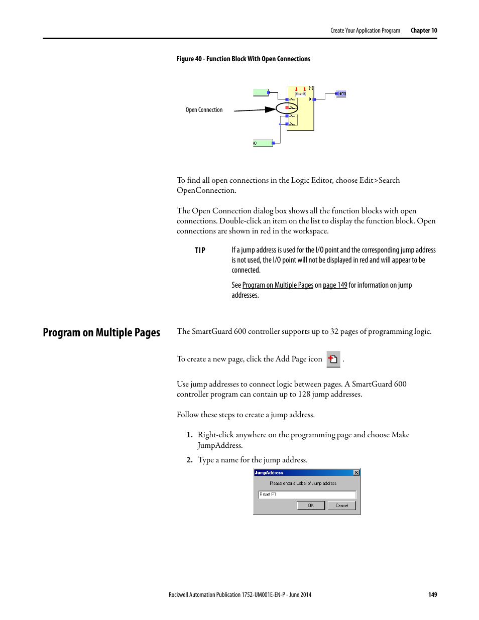 Program on multiple pages | Rockwell Automation 1752-L24BBBE SmartGuard 600 Controllers User Manual User Manual | Page 149 / 290
