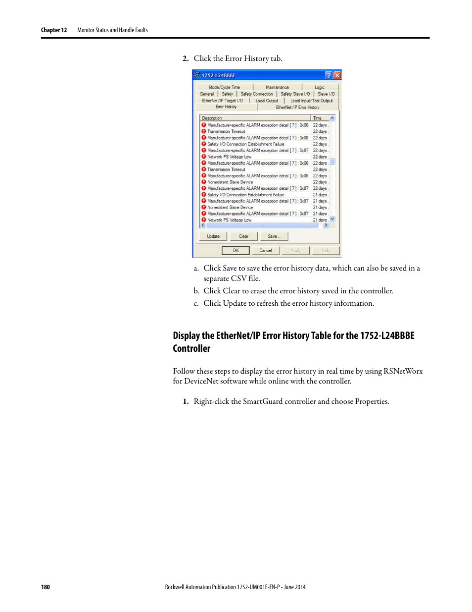 Rockwell Automation 1752-L24BBBE SmartGuard 600 Controllers User Manual User Manual | Page 180 / 290