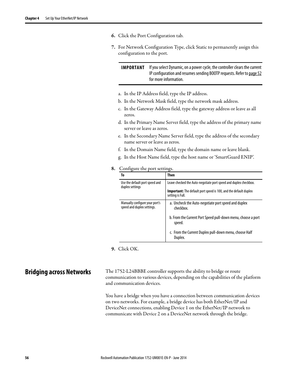 Bridging across networks | Rockwell Automation 1752-L24BBBE SmartGuard 600 Controllers User Manual User Manual | Page 56 / 290