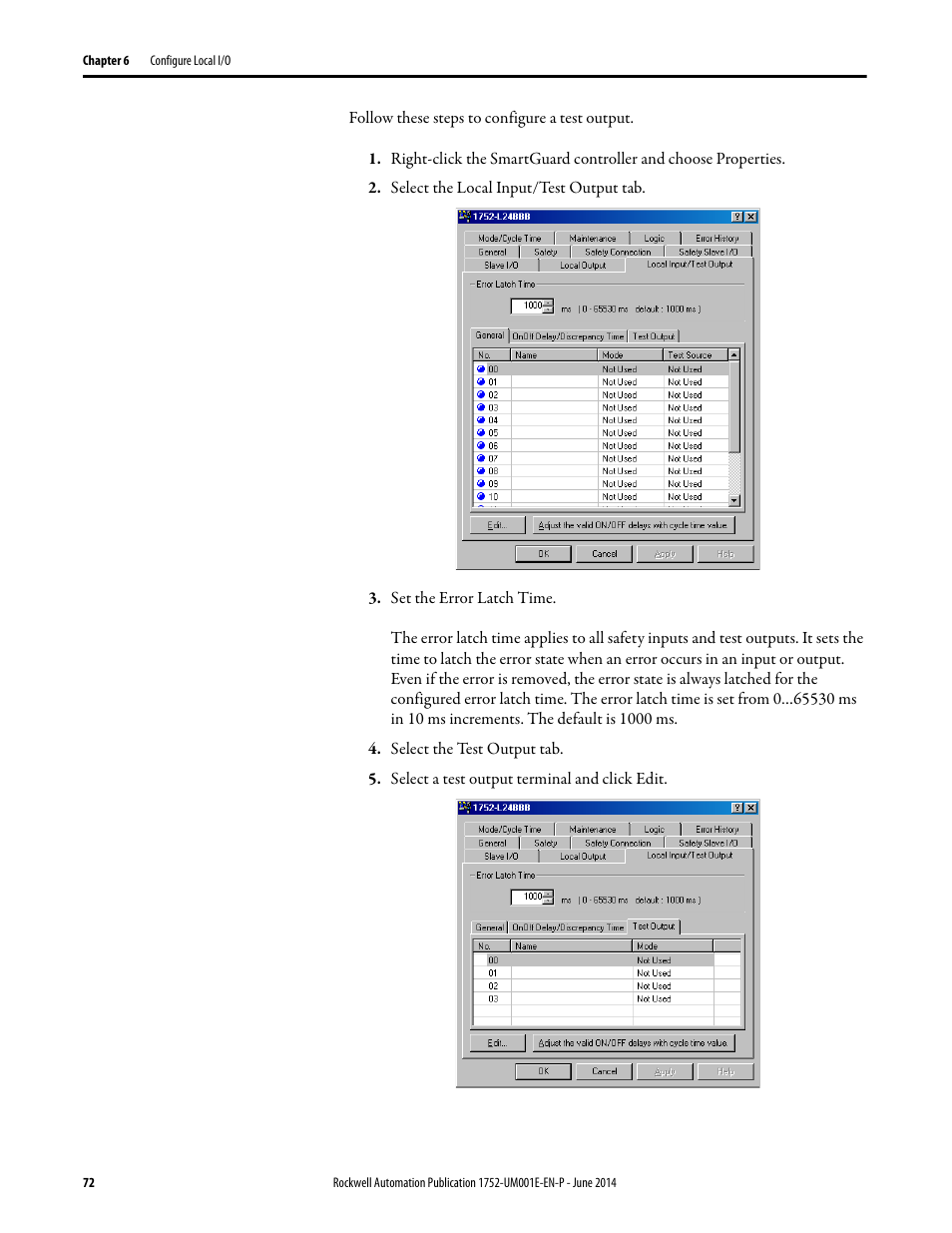 Rockwell Automation 1752-L24BBBE SmartGuard 600 Controllers User Manual User Manual | Page 72 / 290