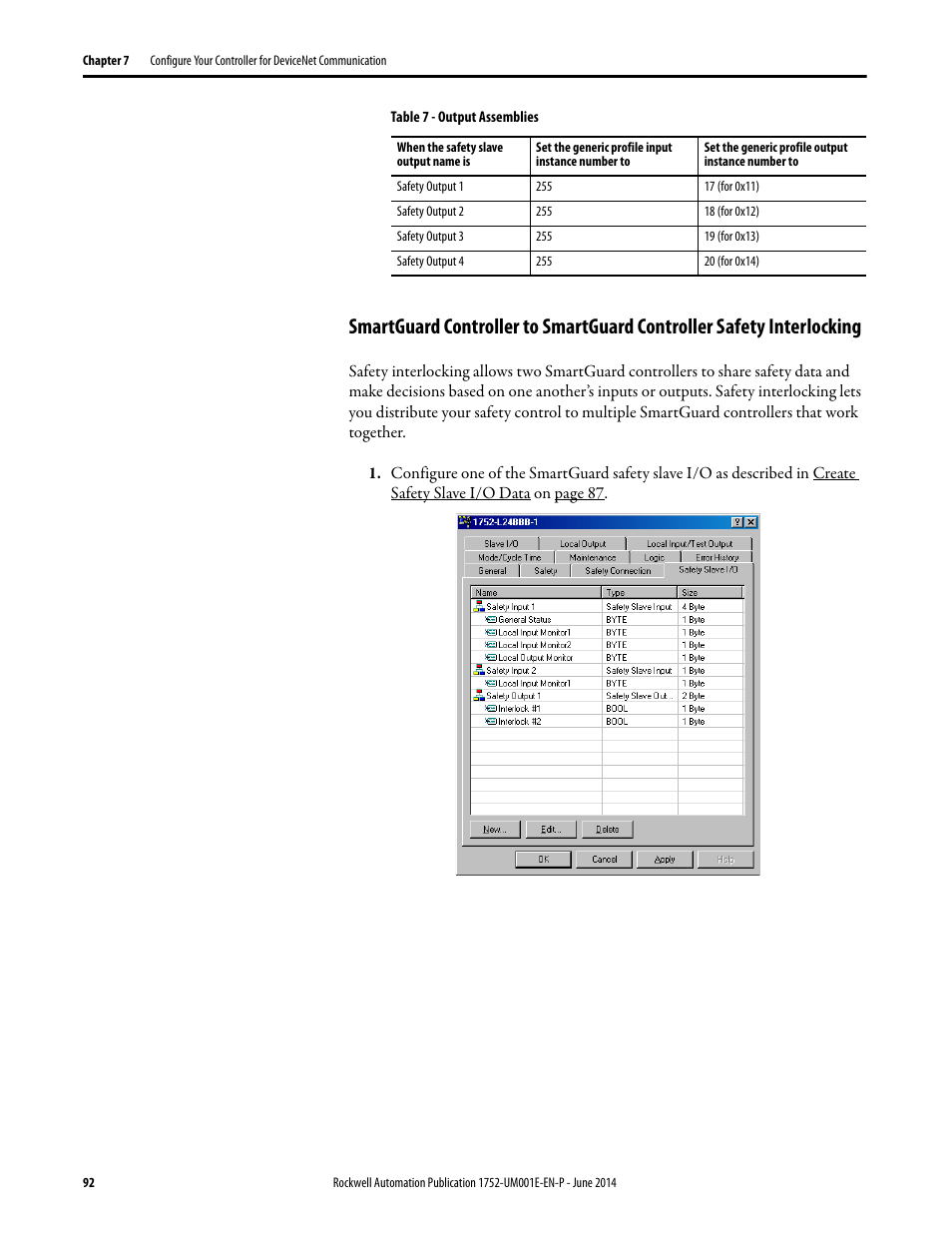 Rockwell Automation 1752-L24BBBE SmartGuard 600 Controllers User Manual User Manual | Page 92 / 290