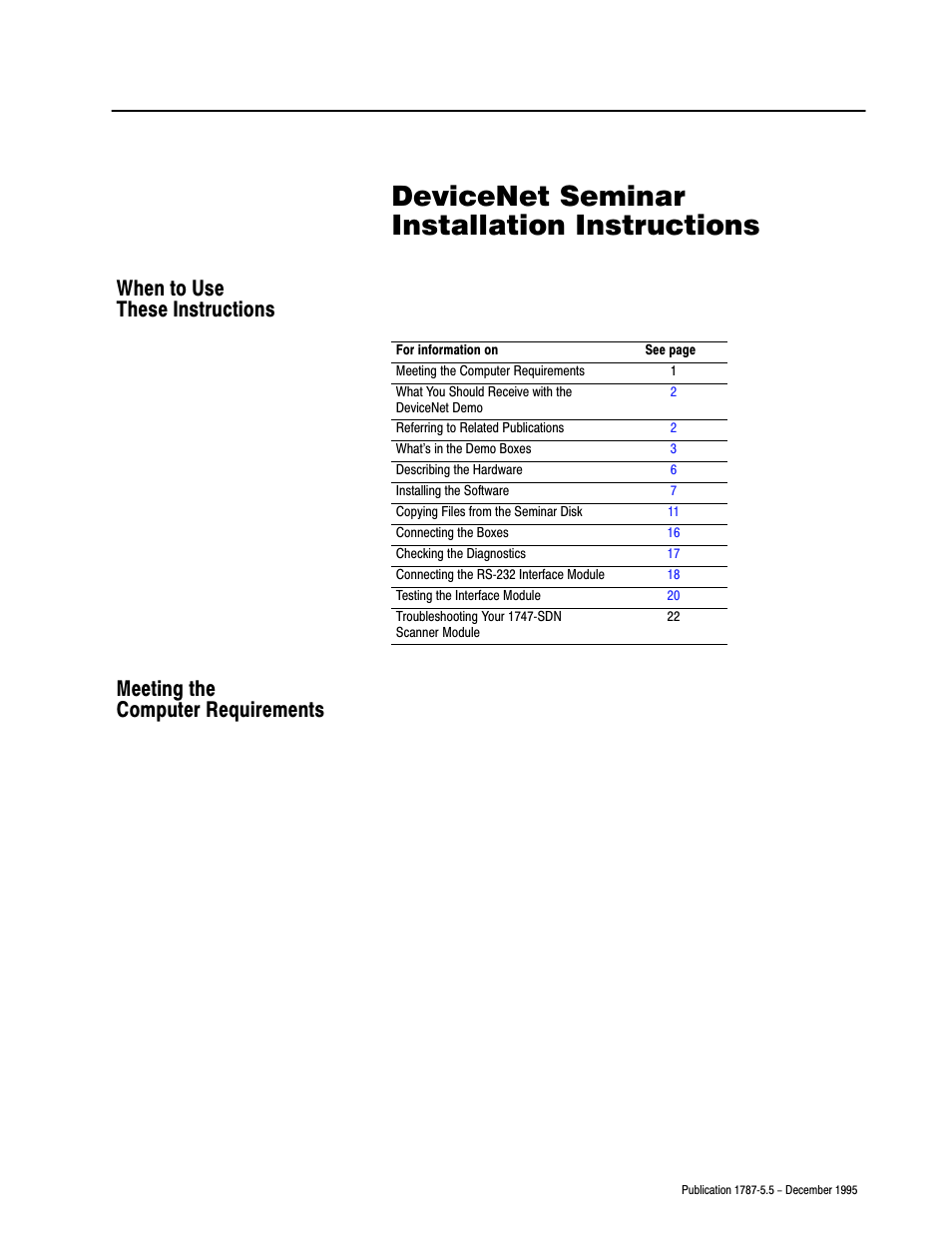 Rockwell Automation 1771-SDN/B INSTL.INSTR.DEVICENET SEMINAR User Manual | 25 pages